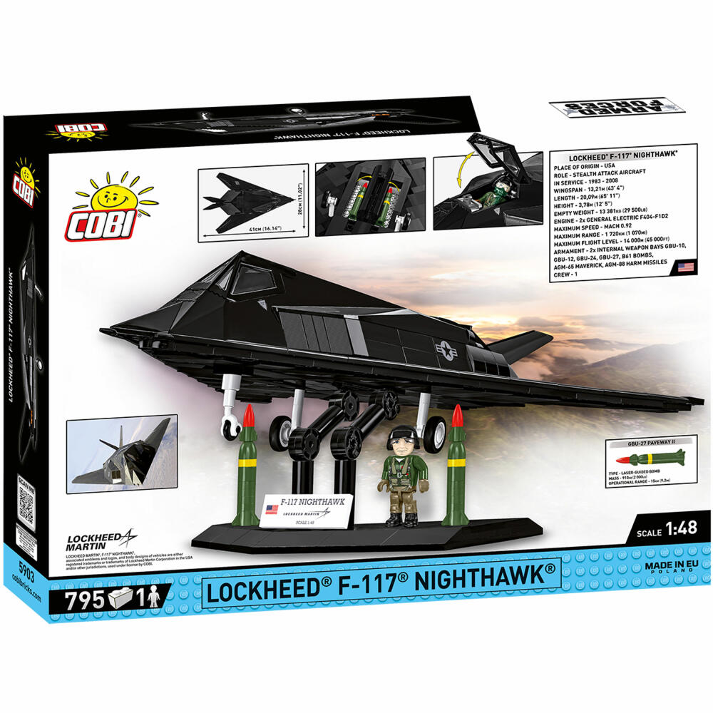 Cobi Klemmbaustein-Set Lockheed F-117 Nighthawk, Flugzeug, 795 Teile, COBI-5903