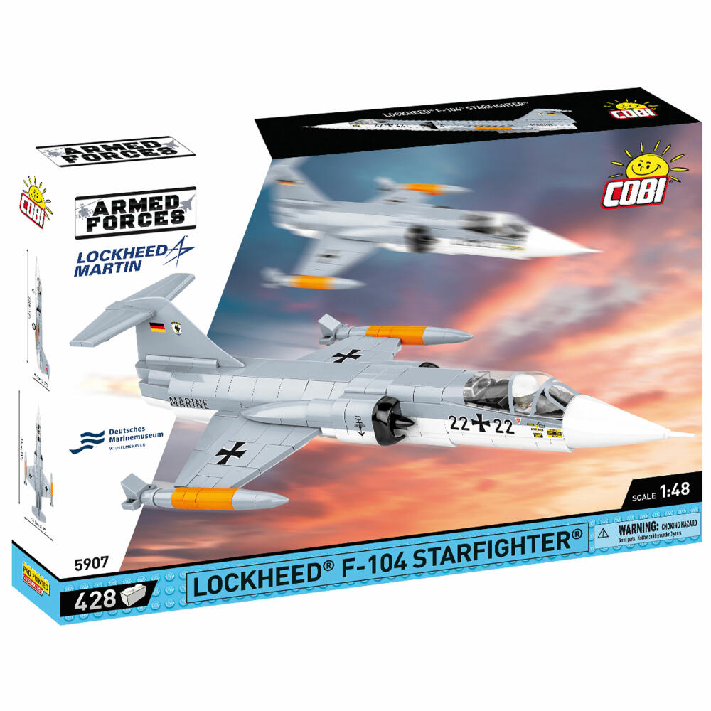 Cobi Klemmbaustein-Set Lockheed F-104 Starfighter, Flugzeug, 428 Teile, COBI-5907