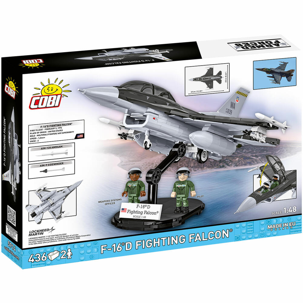 Cobi Klemmbaustein-Set F-16D Fighting Falcon, Flugzeug, 436 Teile, COBI-5914