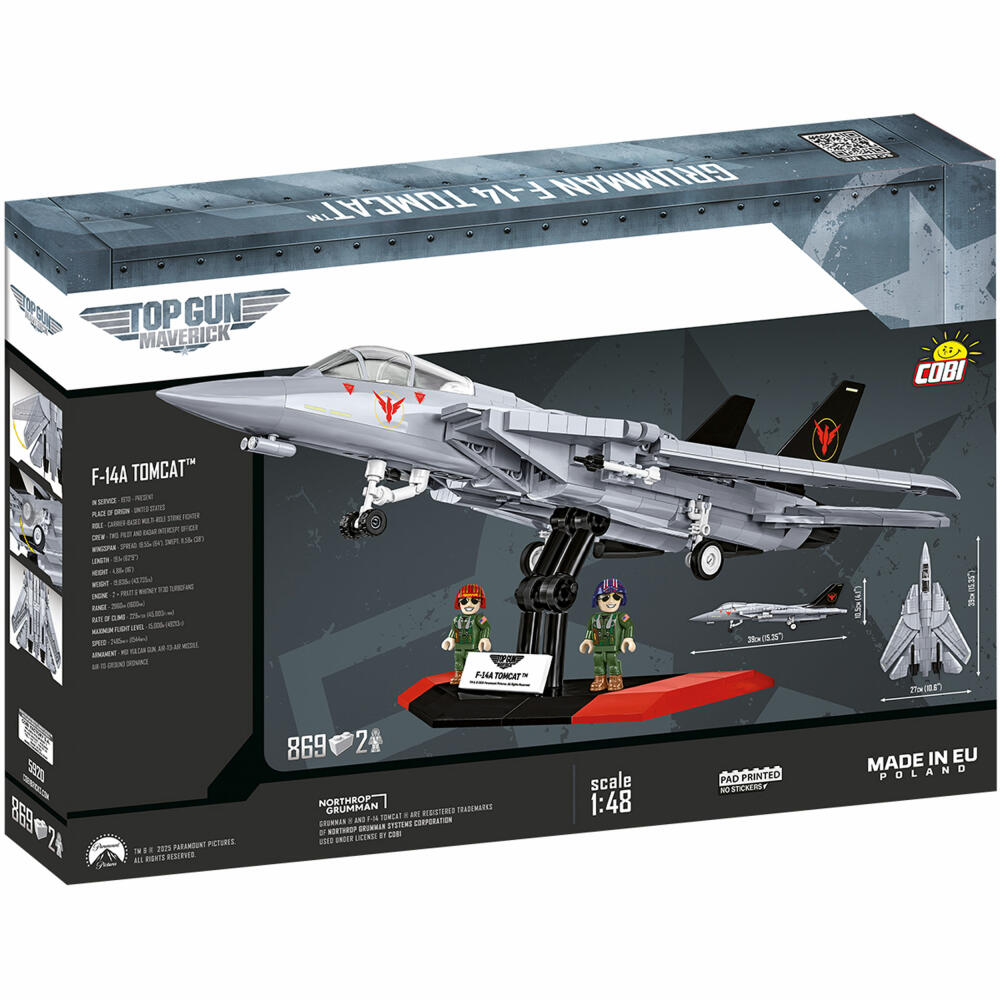 Cobi Klemmbaustein-Set Grumman F-14 Tomcat Top Gun, Flugzeug, 869 Teile, COBI-5920