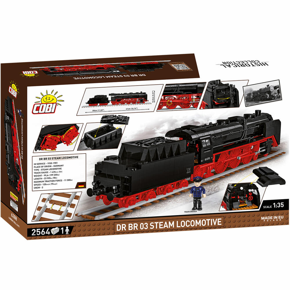 Cobi Klemmbaustein-Set Dampflokomotive DR BR 03, Zug, 2564 Teile, COBI-6288