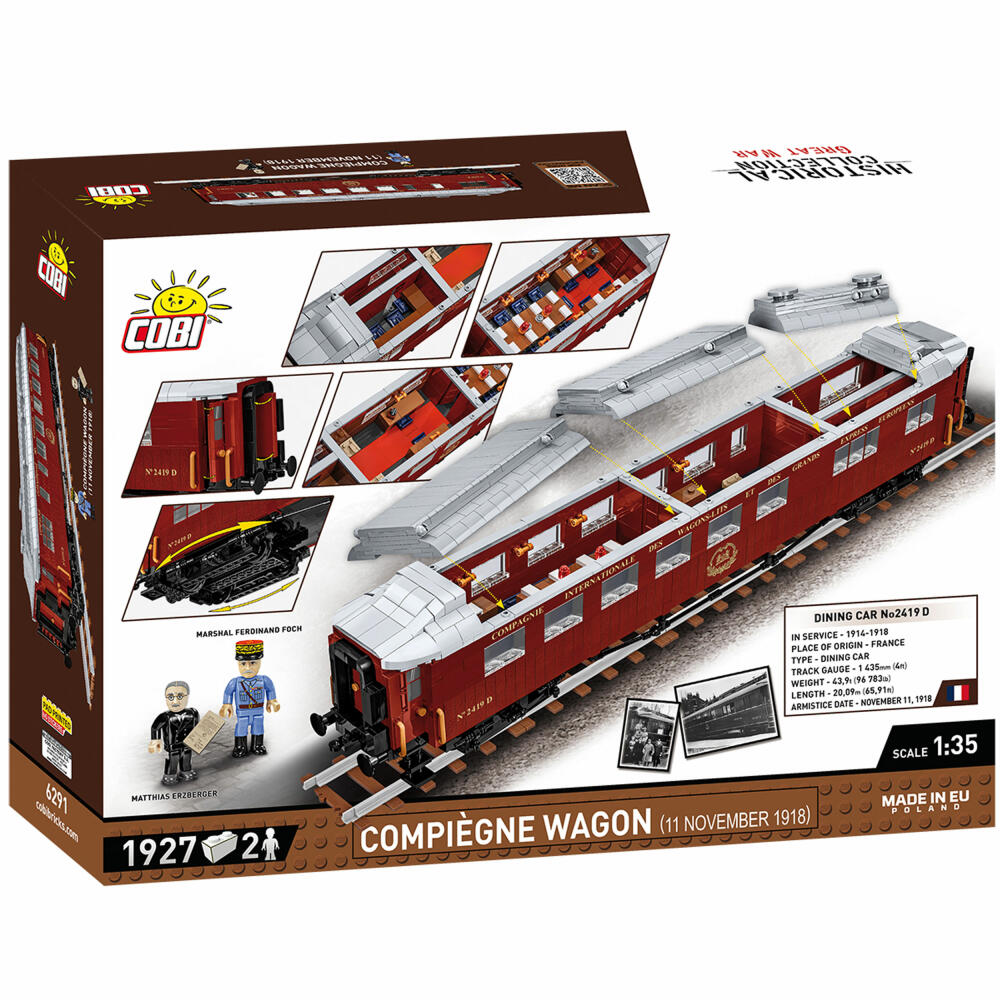 Cobi Klemmbaustein-Set Compiegne Wagon - 11 November 1918, Zug, 1927 Teile, COBI-6291