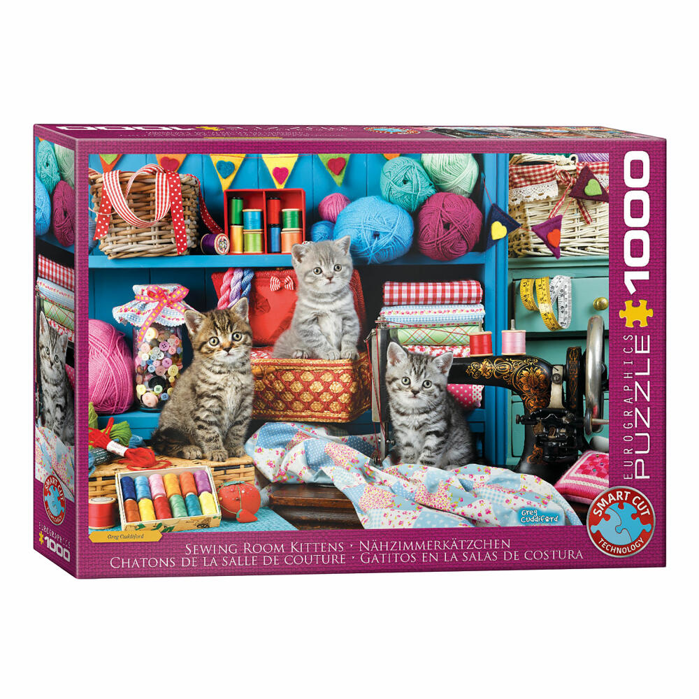 Eurographics Puzzle Katzen im Nähzimmer, 1000 Teile, 68 x 48 cm, 6000-6020