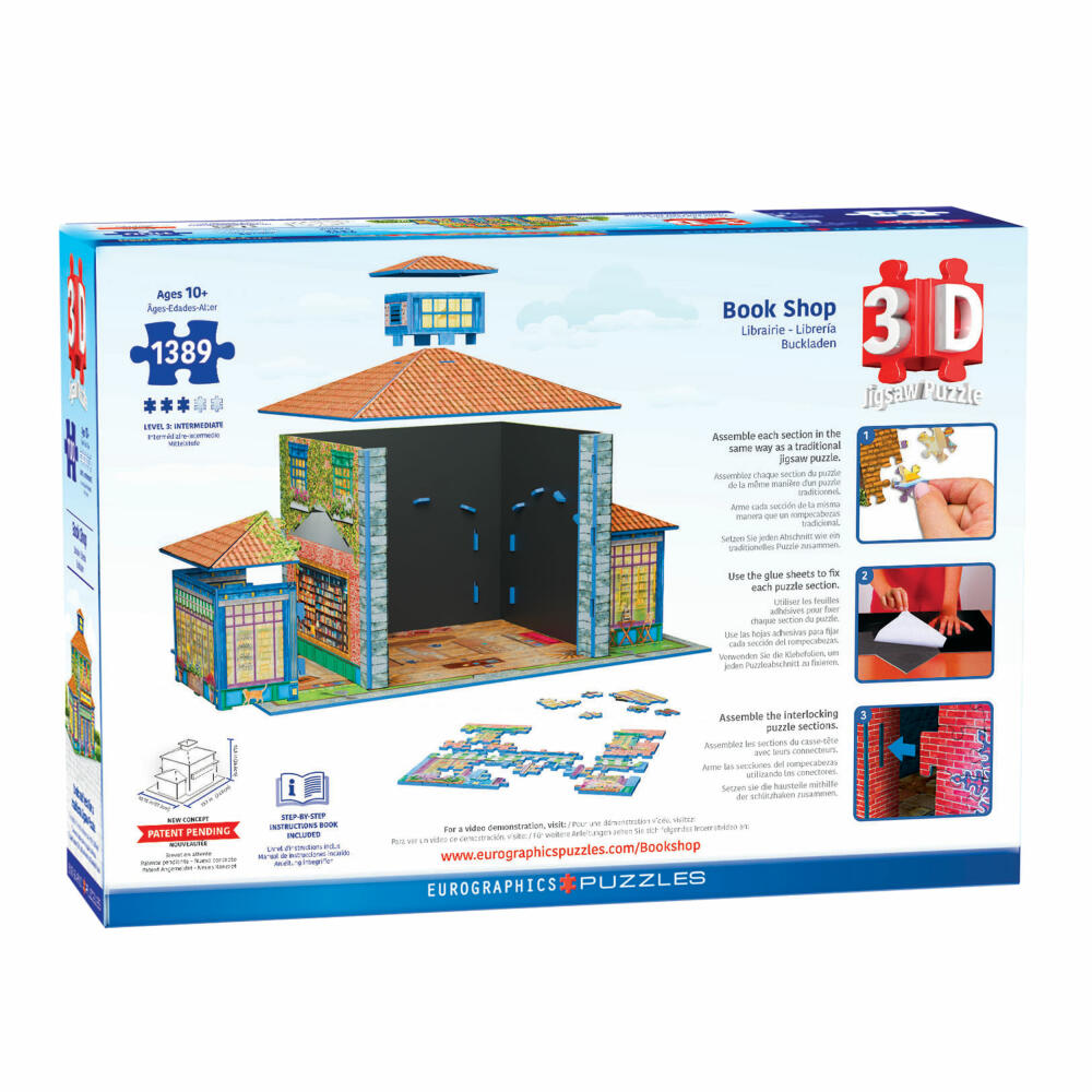 Eurographics 3D-Puzzle Bookstore, 1100 Teile, 42 x 29 cm, 9910-6046