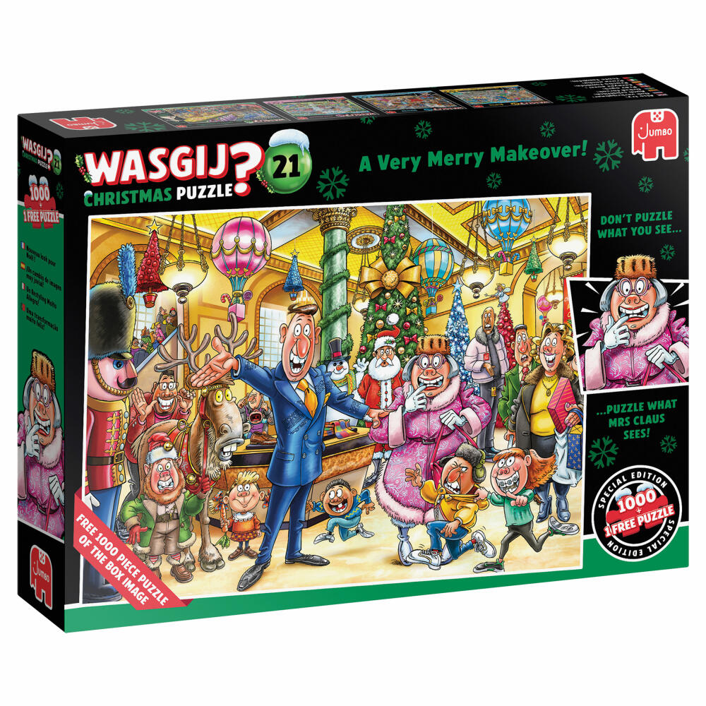 Jumbo Wasgij Christmas 21 - Eine fröhliche Verwandlung , Puzzle, Erwachsenenpuzzle, 2 x 1000 Teile, 1110100510