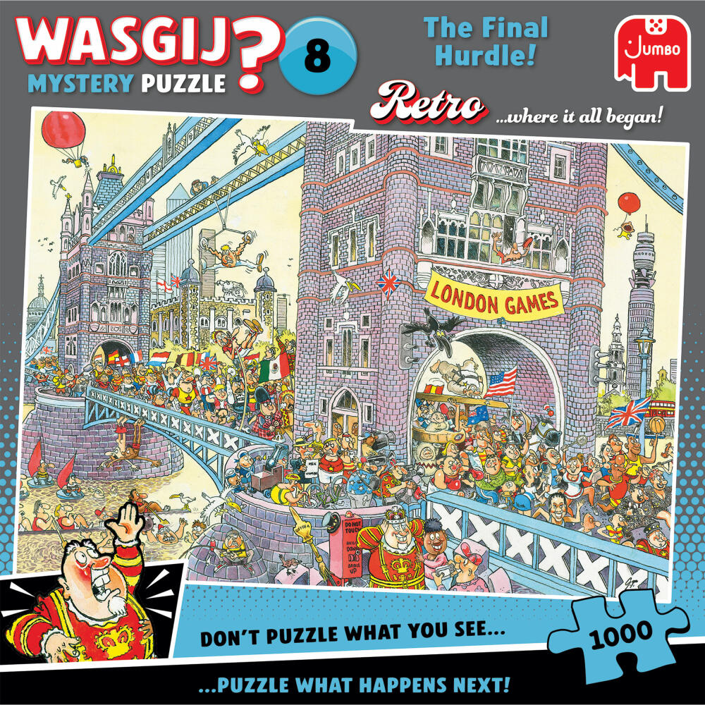 Jumbo Wasgij Retro Mystery 8 - Die letzte Hürde, Puzzle, Erwachsenenpuzzle, 1000 Teile, 1110100581