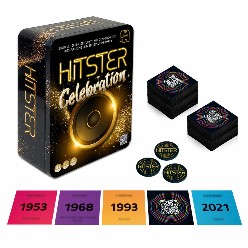 Jumbo Hitster Celebration Germany, Musik Partyspiel, Ratespiel, ab 16 Jahren, 1110100688
