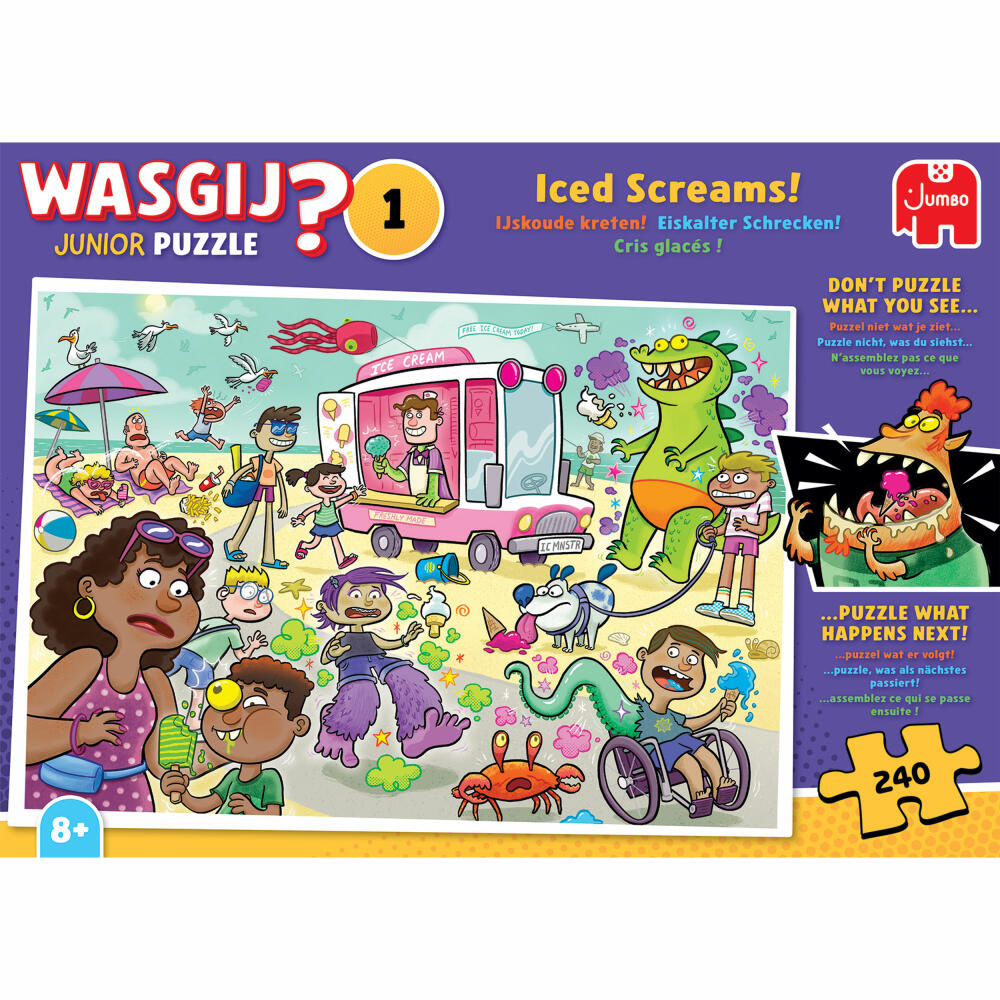 Jumbo Wasgij Junior 1 - Eiskalter Schrecken, Kinderpuzzle, Kinder Puzzle, 240 Teile, 1110100806