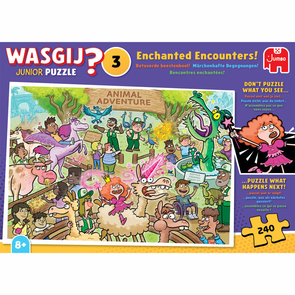 Jumbo Wasgij Junior 3 - Märchenhafte Begegnungen!, Kinderpuzzle, Kinder Puzzle, 240 Teile, 1110100808
