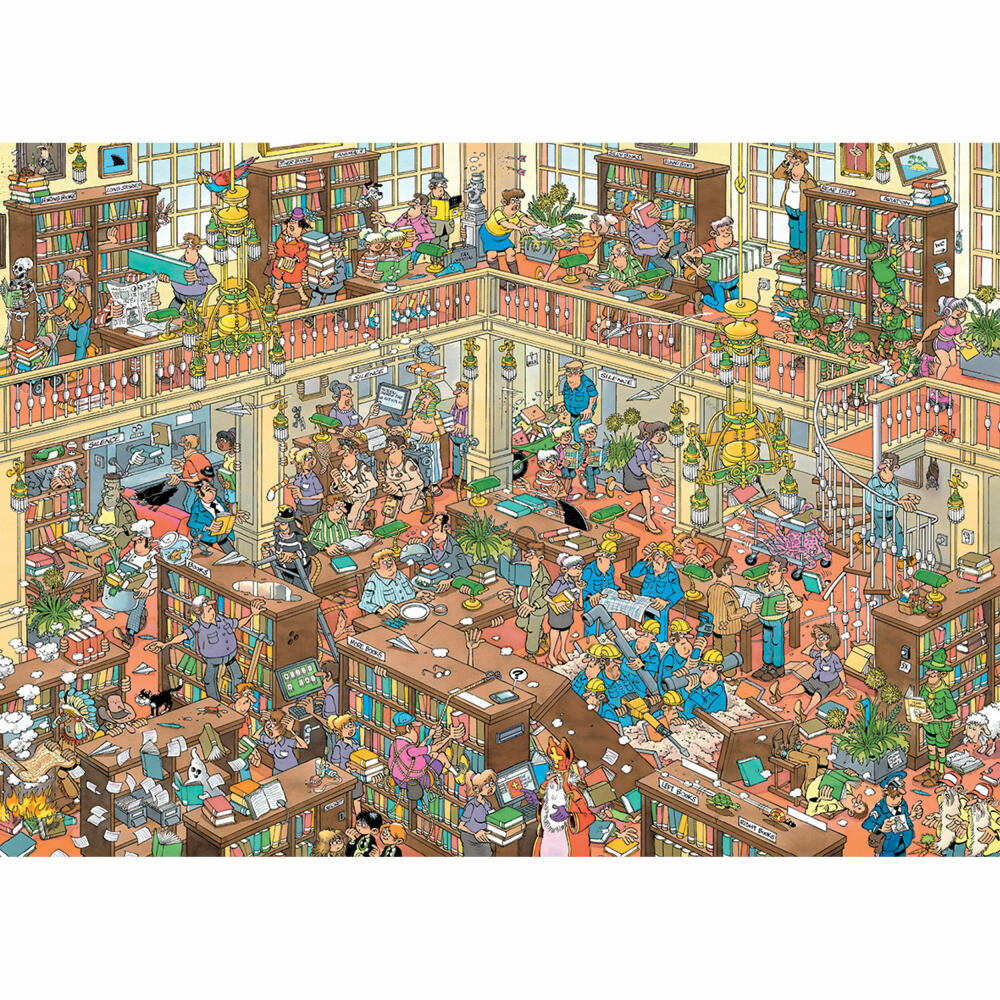 Jumbo Jan van Haasteren Die Bibliothek, Puzzle, Erwachsenenpuzzle, 500 Teile XL, 1110100811