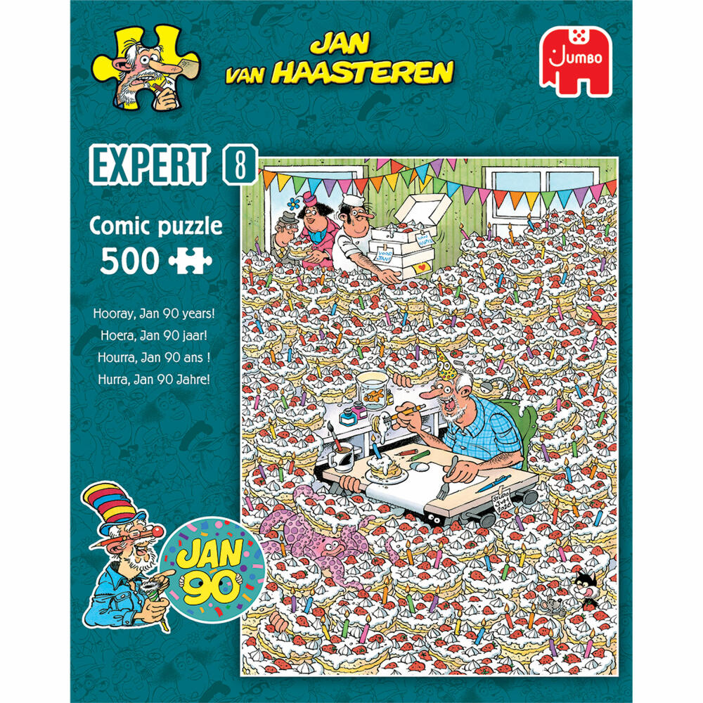 Jumbo Jan van Haasteren Expert 8 Hurra, Jan 90 Jahre!, Comic Puzzle, Erwachsenenpuzzle, 500 Teile, 1110100812