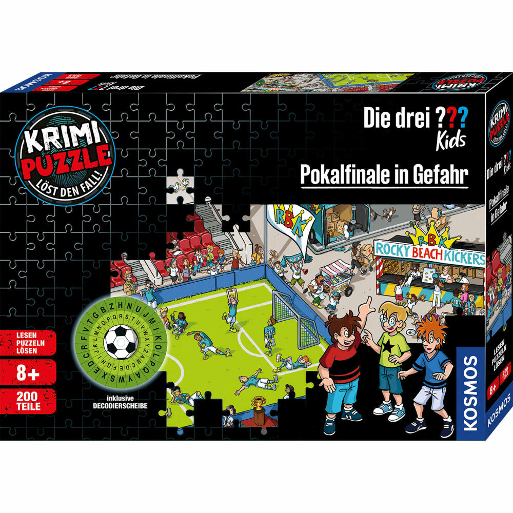 KOSMOS Krimipuzzle Die drei ??? Kids Pokalfinale in Gefahr, Krimi Puzzle, Kobelspiel, ab 8 Jahren, 685539
