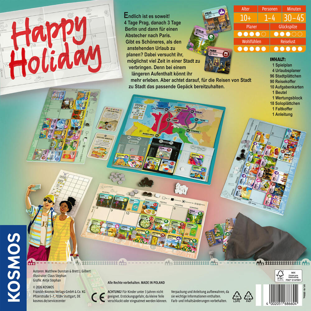 KOSMOS Happy Holiday, Taktikspiel, Strategiespiel, Gesellschaftsspiel, ab 10 Jahren, 686604