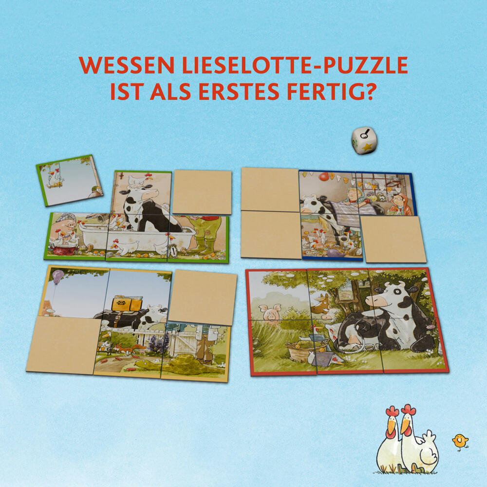 KOSMOS Ein Tag mit Lieselotte, Puzzle-Spiel, Würfelspiel, Kinderspiel, ab 4 Jahren, 712792