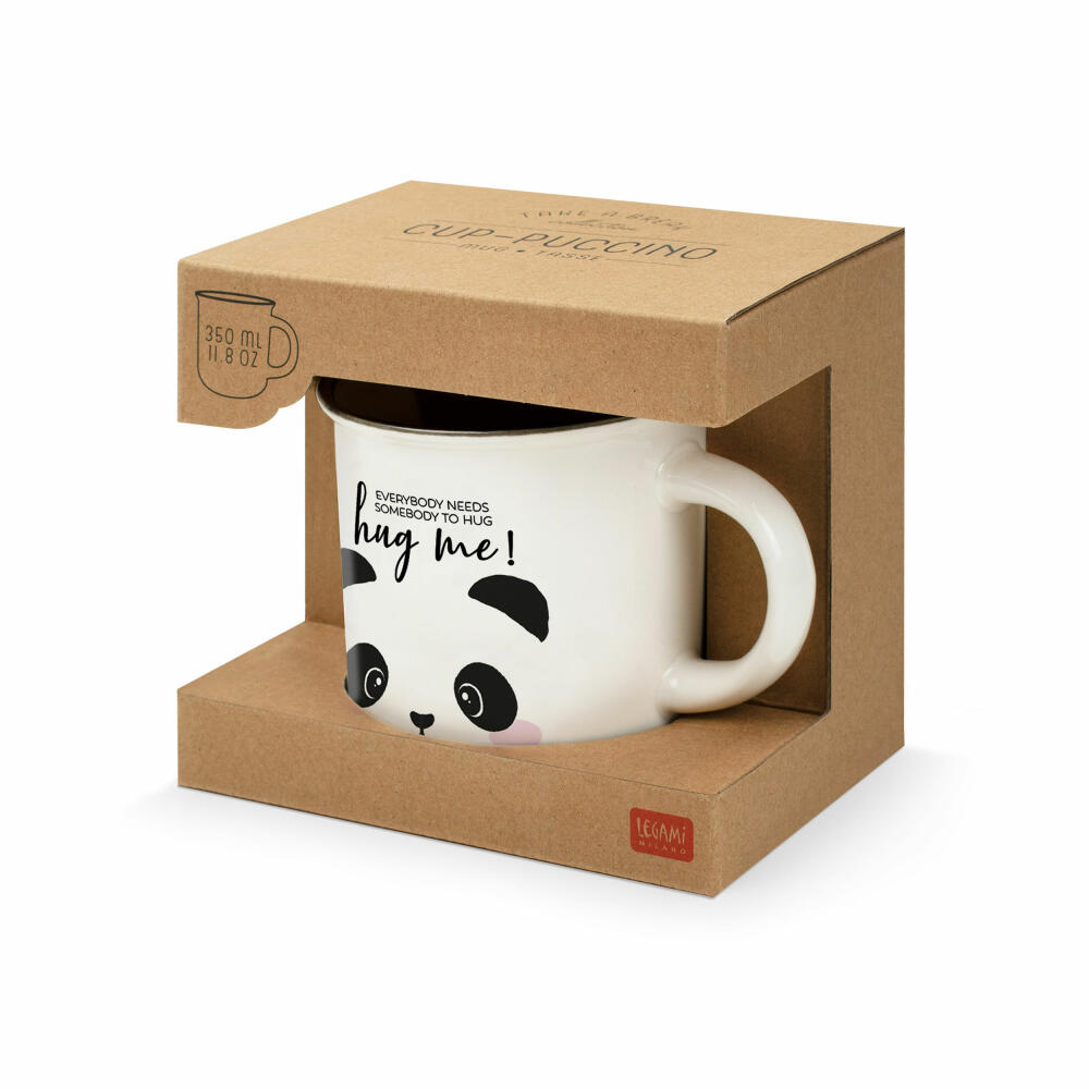 Legami Cup-Puccino Mug Panda Hug Me, Kaffeetasse, Tasse, Becher, New Bone China, 350 ml, CUP0013