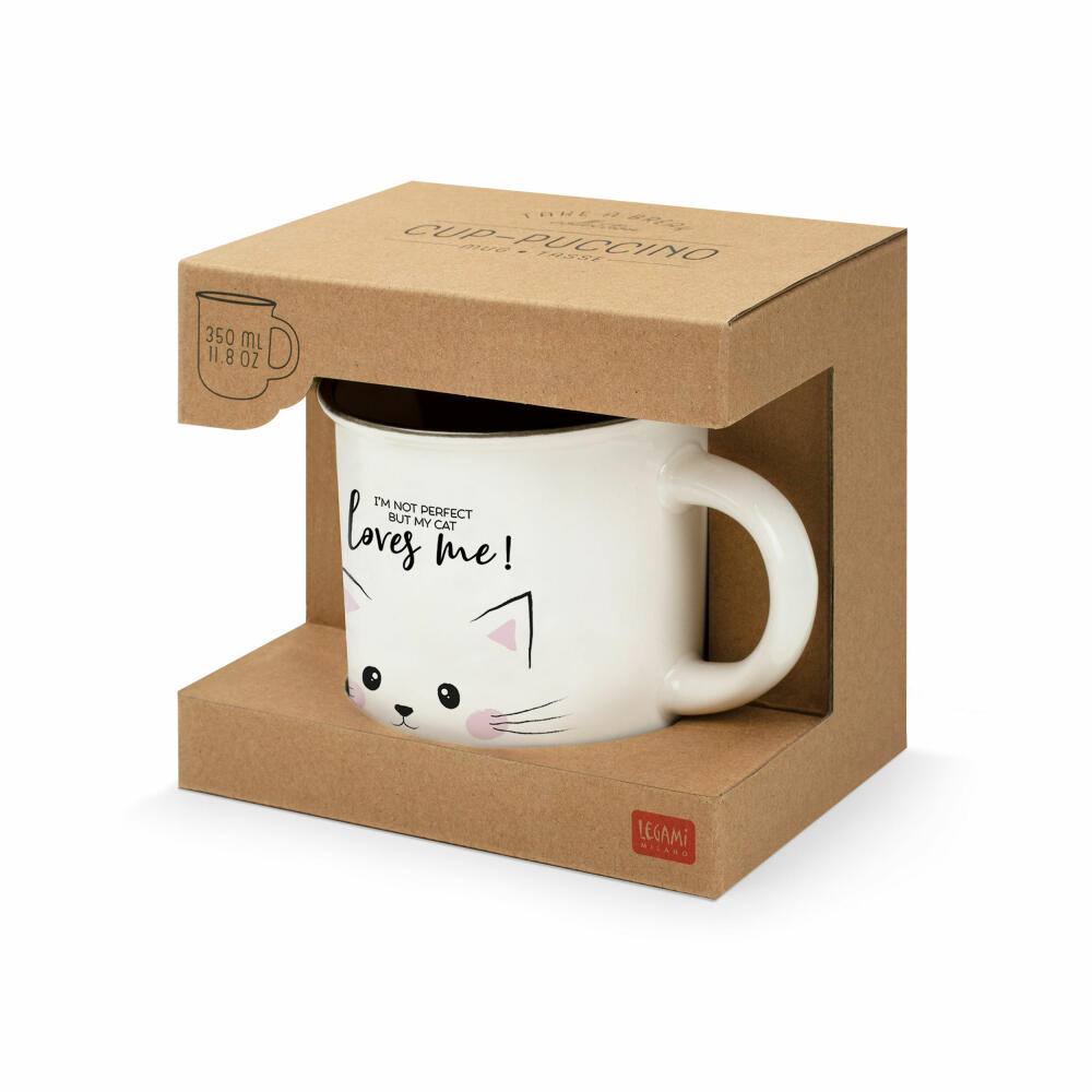 Legami Cup-Puccino Mug Kitty, Kaffeetasse, Tasse, Becher, New Bone China, 350 ml, CUP0014