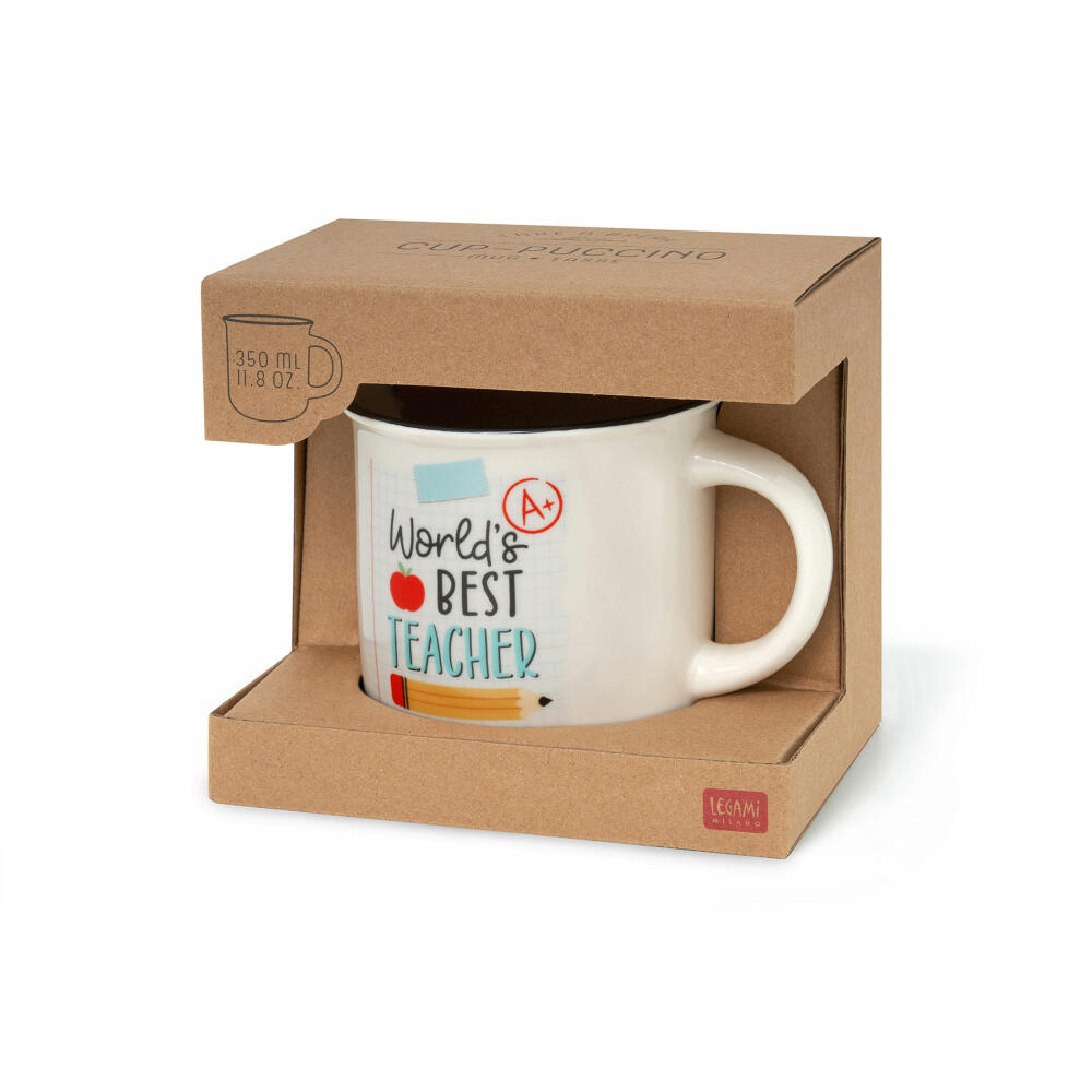 Legami Cup-Puccino Mug Teacher, Kaffeetasse, Tasse, Becher, New Bone China, 350 ml, CUP0066