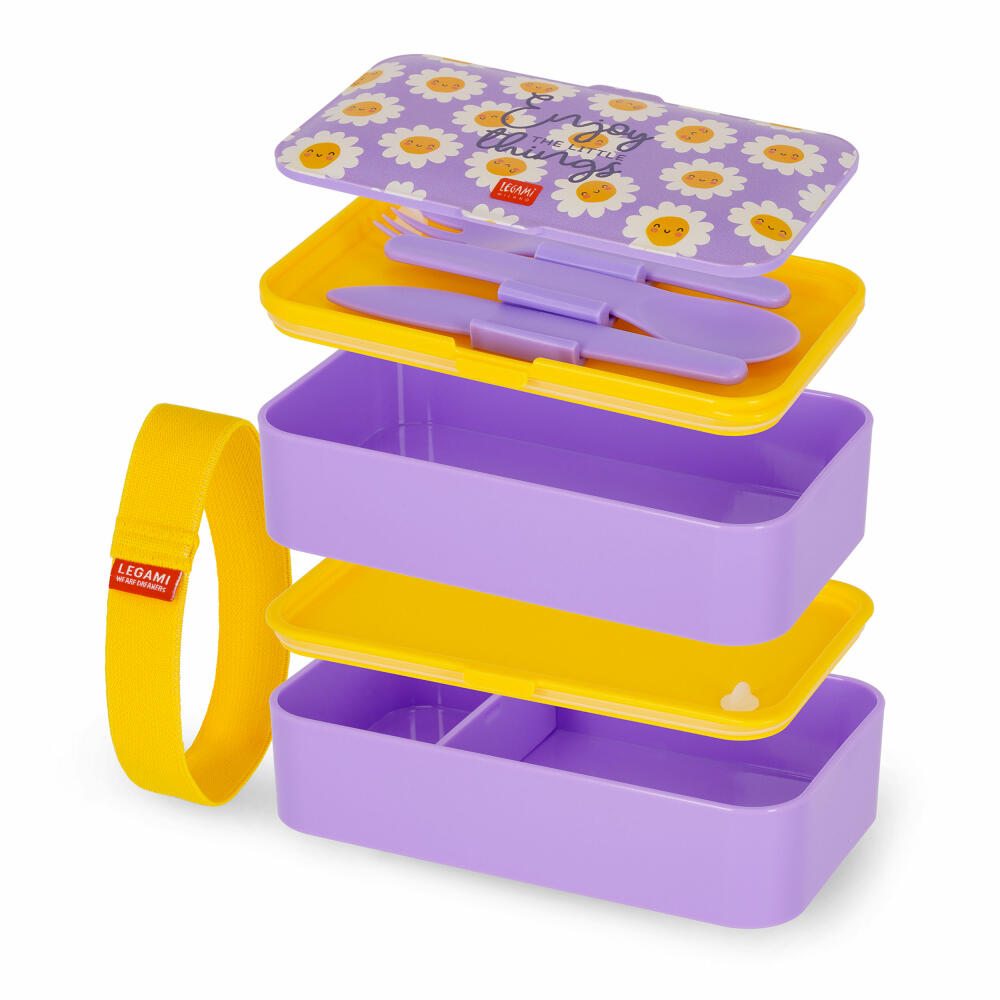 Legami Lunch Box Daisy, mit herausnehmbarem Behälter, Brotdose, Frühstücksdose, 1.2 L, LBD0003