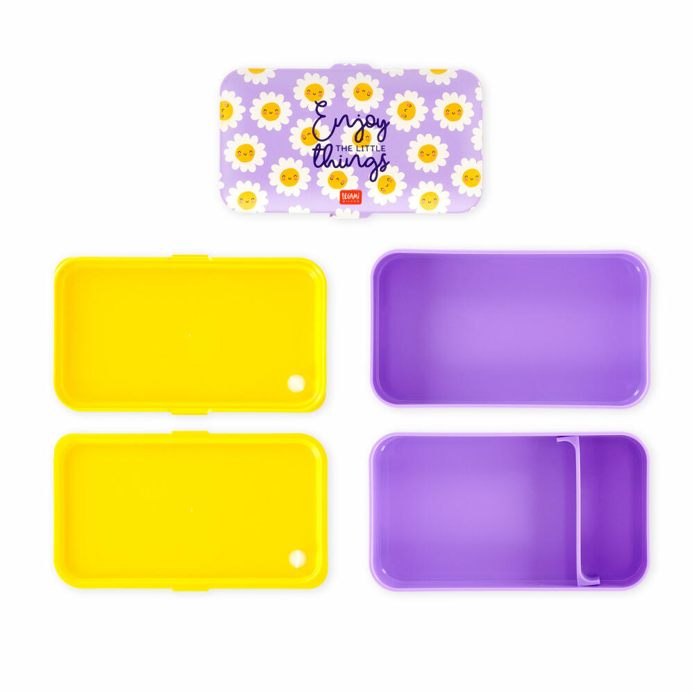 Legami Lunch Box Daisy, mit herausnehmbarem Behälter, Brotdose, Frühstücksdose, 1.2 L, LBD0003
