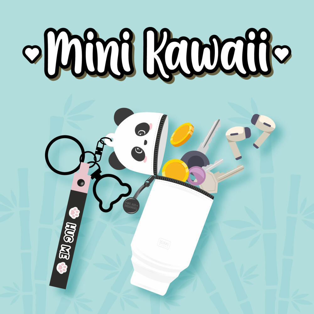 Legami Mini Kawaii Coin Purse With Key Ring Panda, Schlüsselanhänger, Münztasche, MKAW0001