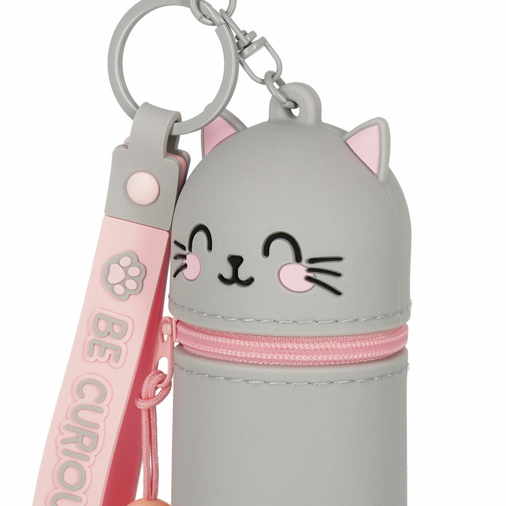 Legami Mini Kawaii Coin Purse With Key Ring Kitty, Schlüsselanhänger, Münztasche, MKAW0004