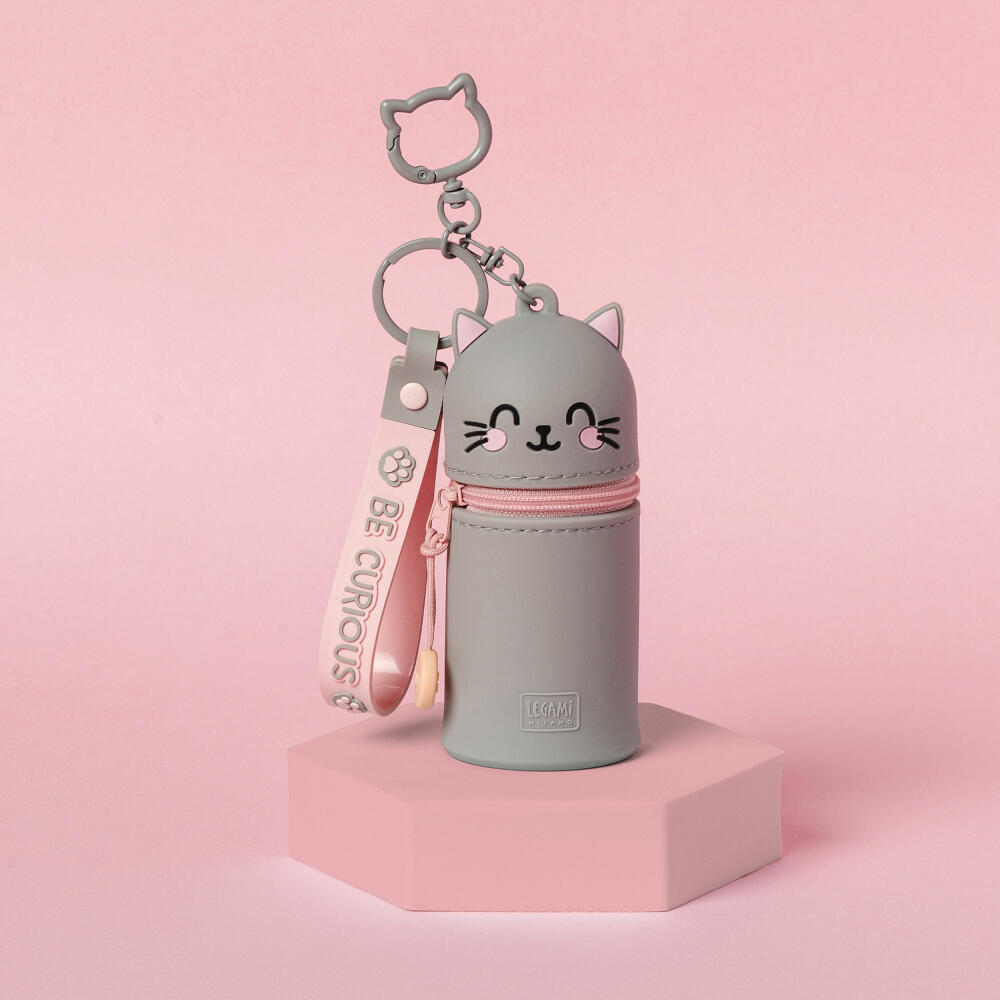 Legami Mini Kawaii Coin Purse With Key Ring Kitty, Schlüsselanhänger, Münztasche, MKAW0004