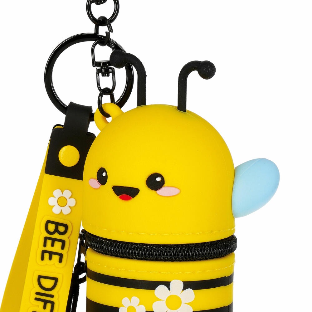 Legami Mini Kawaii Coin Purse With Key Ring Bee, Schlüsselanhänger, Münztasche, MKAW0005
