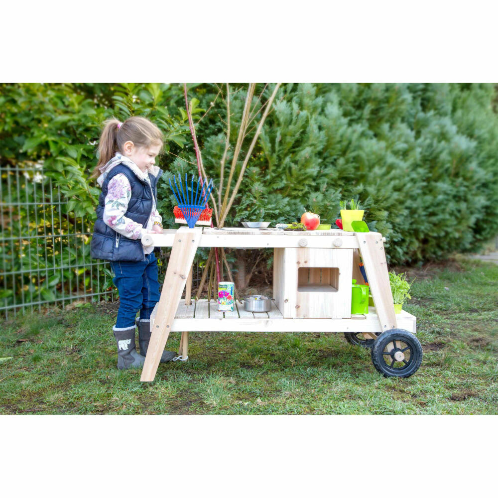 Legler Small Foot Matschküche, Outdoorspielzeug, Holzspielzeug, ab 3 Jahre, Holz, 11665