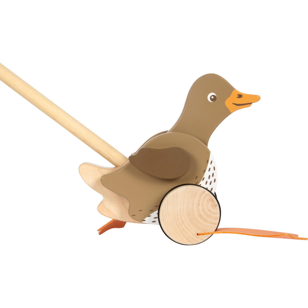 Legler Small Foot Schiebetier Ente mit beweglichem Kopf, Schiebespielzeug, ab 18 Monate, Holz, 12493