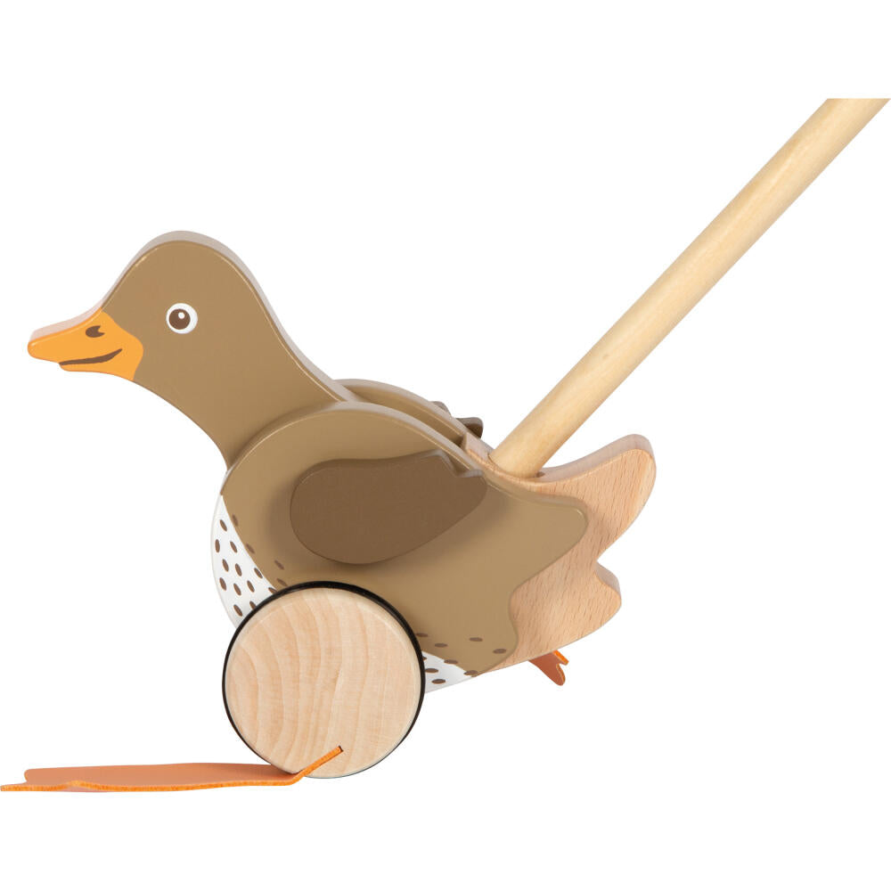 Legler Small Foot Schiebetier Ente mit beweglichem Kopf, Schiebespielzeug, ab 18 Monate, Holz, 12493