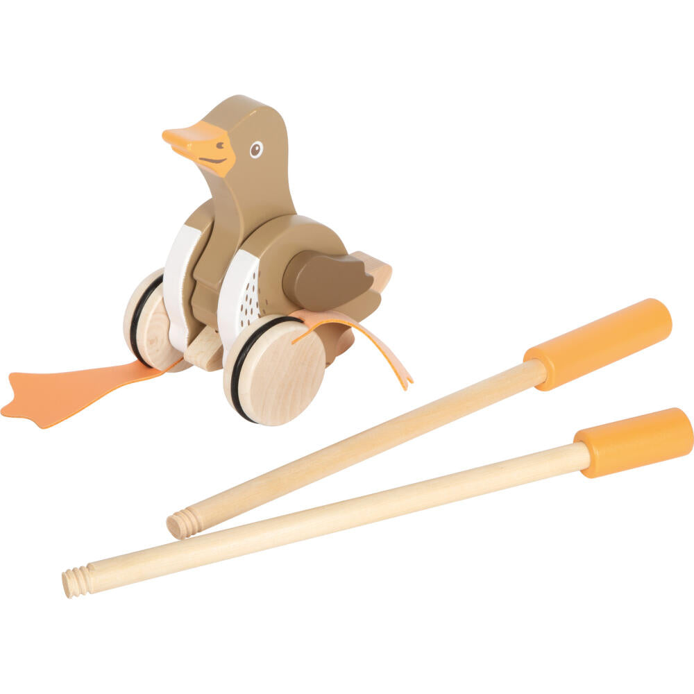 Legler Small Foot Schiebetier Ente mit beweglichem Kopf, Schiebespielzeug, ab 18 Monate, Holz, 12493