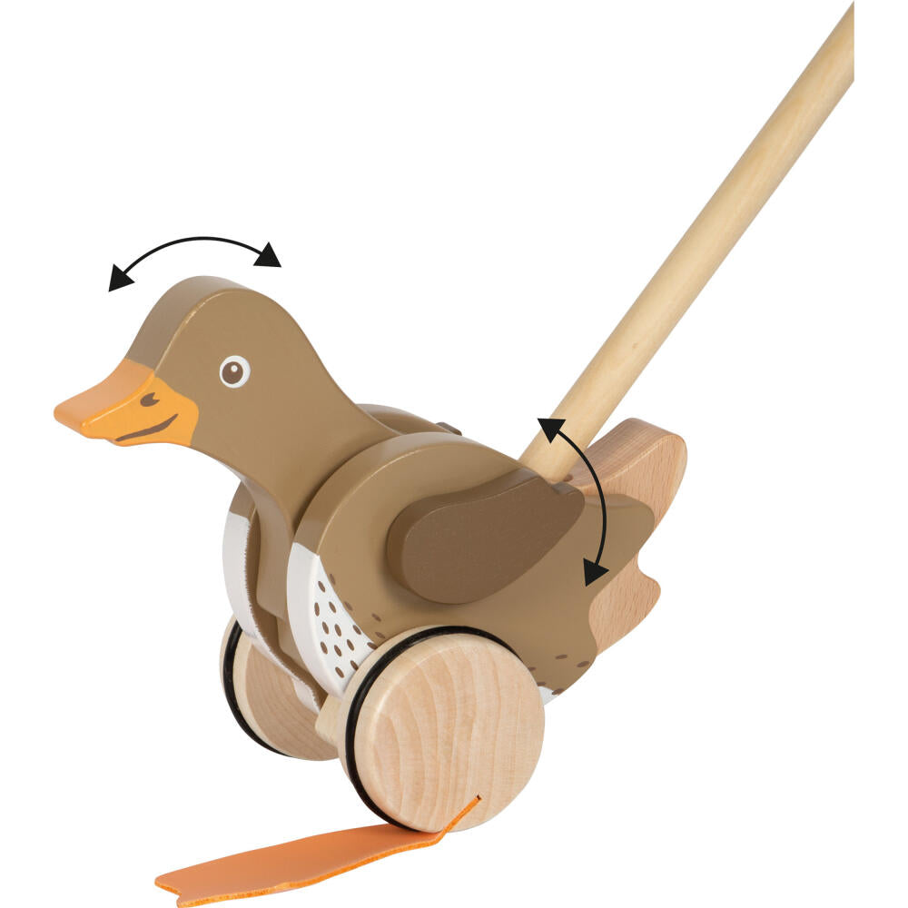Legler Small Foot Schiebetier Ente mit beweglichem Kopf, Schiebespielzeug, ab 18 Monate, Holz, 12493