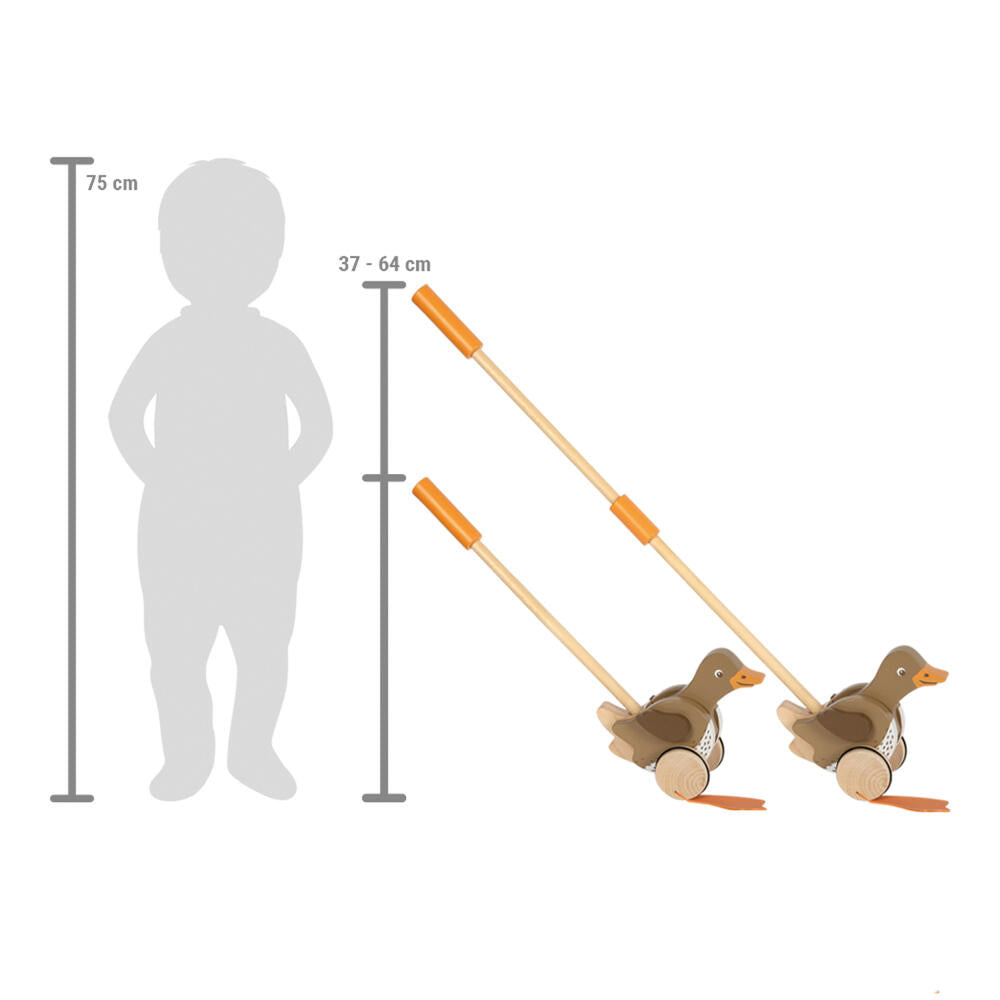 Legler Small Foot Schiebetier Ente mit beweglichem Kopf, Schiebespielzeug, ab 18 Monate, Holz, 12493