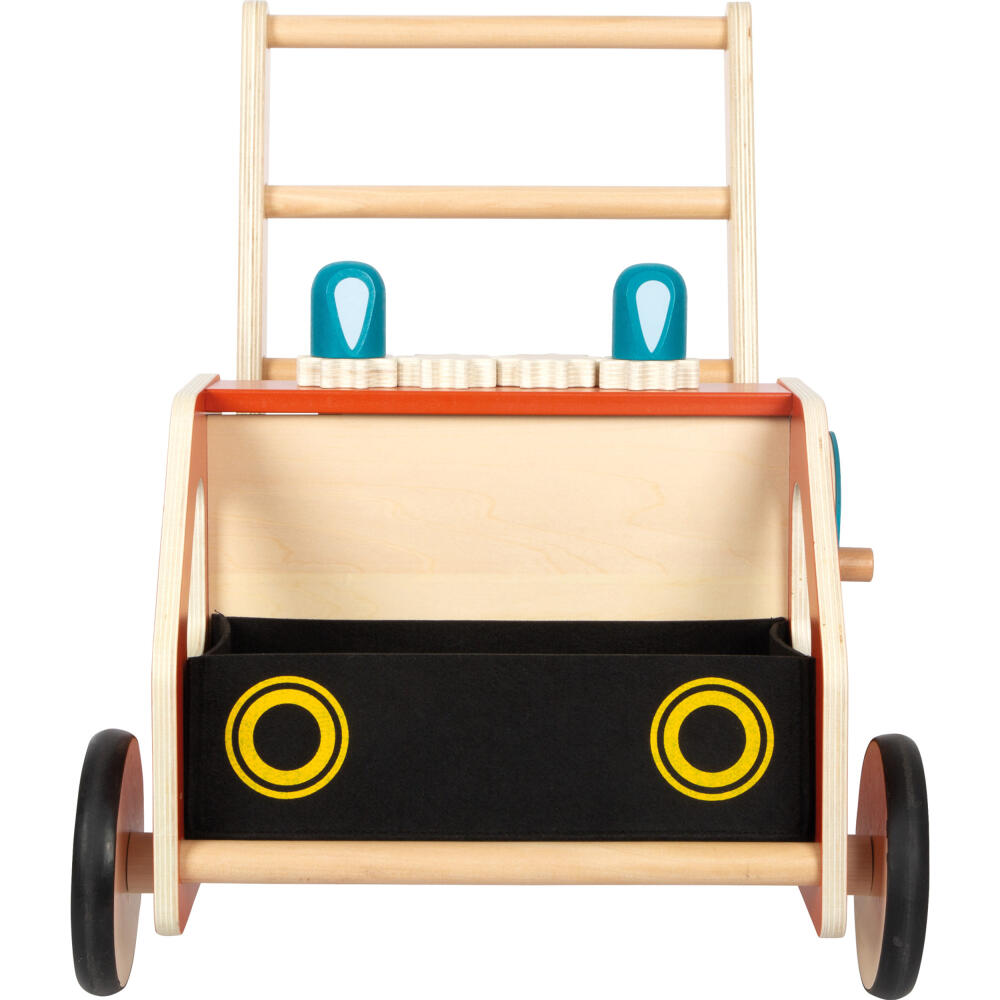 Legler Small Foot Lauflernwagen Feuerwehr, Lauflernhilfe, ab 12 Monate, Holz, Bunt, 12540
