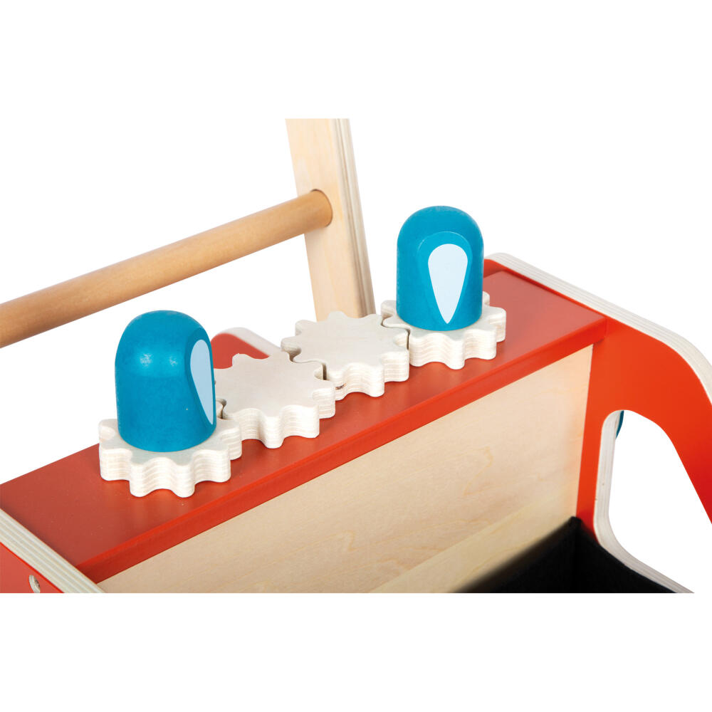 Legler Small Foot Lauflernwagen Feuerwehr, Lauflernhilfe, ab 12 Monate, Holz, Bunt, 12540