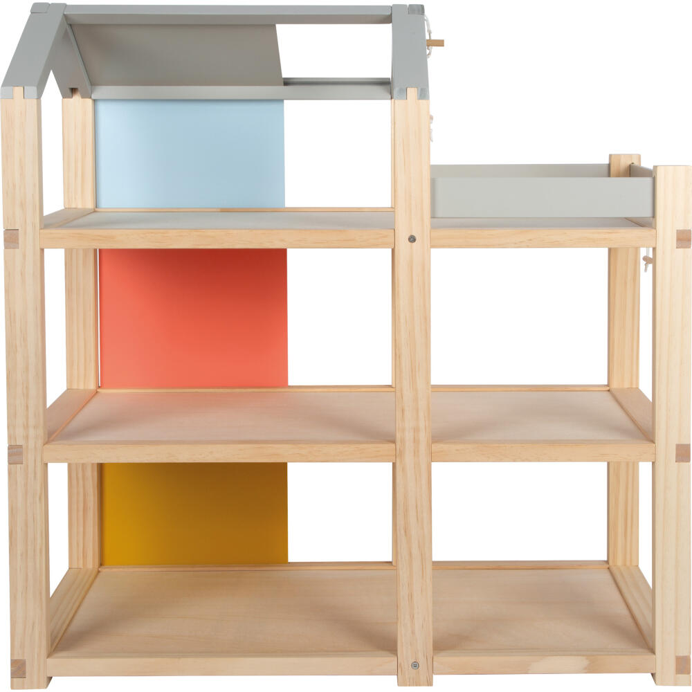 Legler Small Foot Puppenhaus Natur mit Möbeln, Spielhaus, ab 3 Jahre, Holz, Bunt, 12541