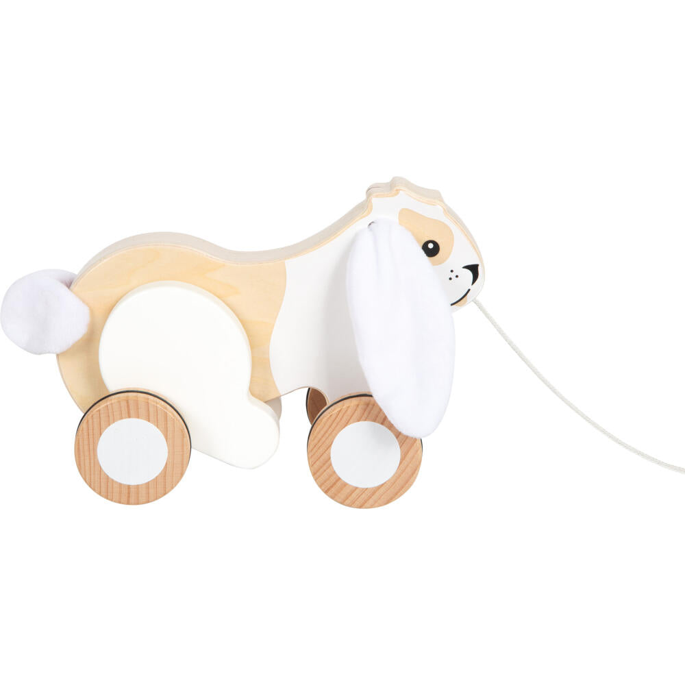 Legler Small Foot Nachziehtier Hase mit Knisterohren, Nachziehspielzeug, ab 12 Monate, Holz, Weiß, 12551