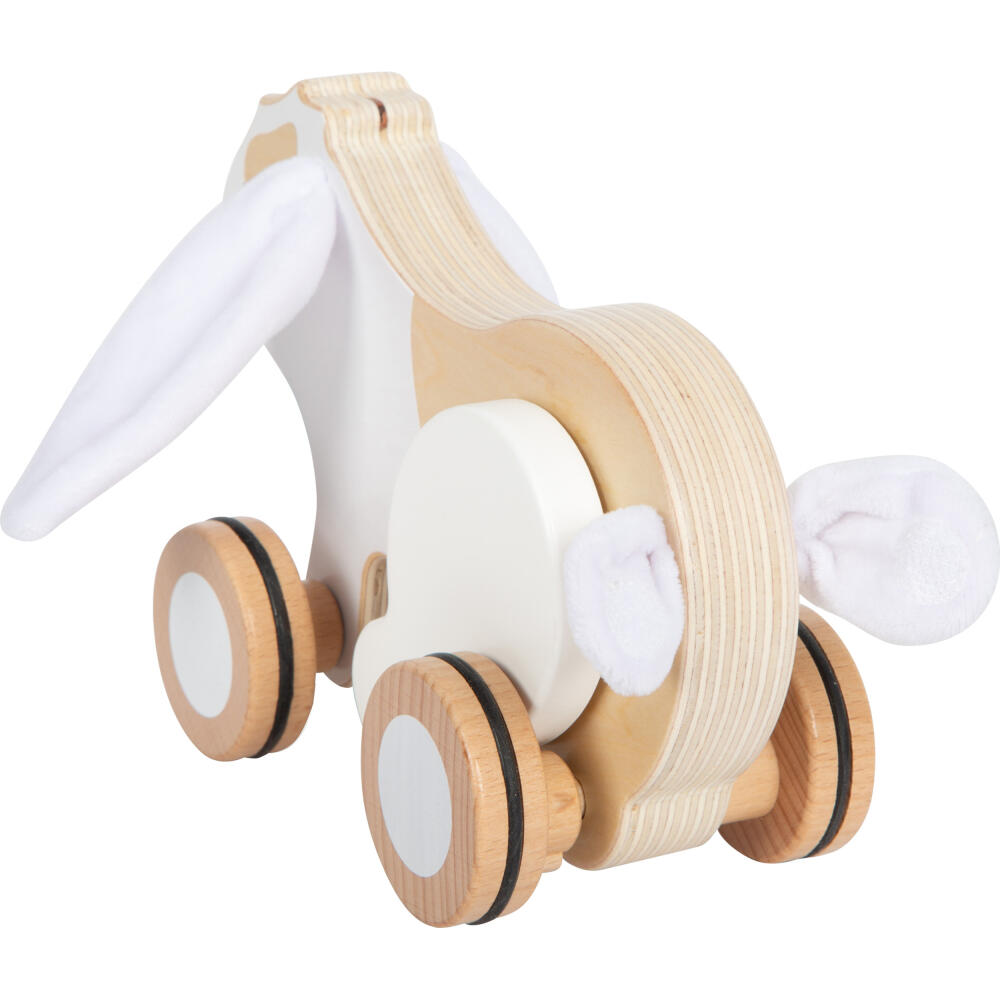 Legler Small Foot Nachziehtier Hase mit Knisterohren, Nachziehspielzeug, ab 12 Monate, Holz, Weiß, 12551