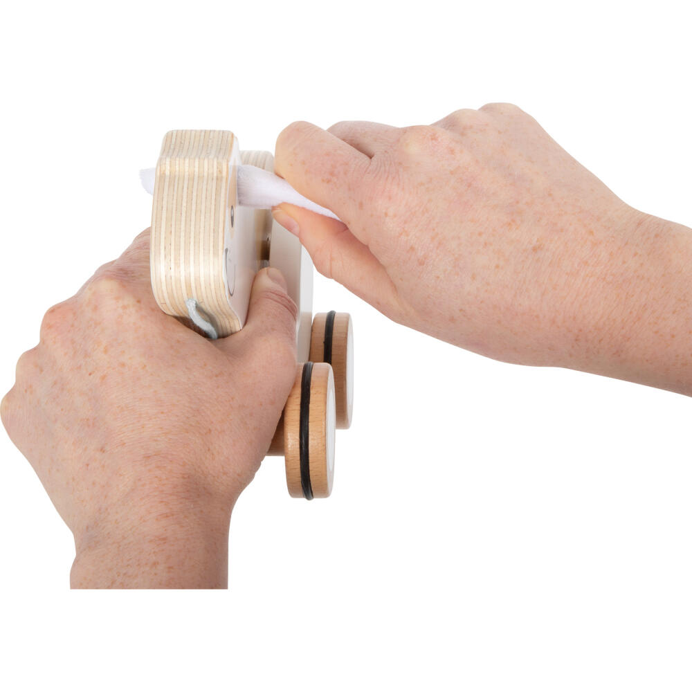Legler Small Foot Nachziehtier Hase mit Knisterohren, Nachziehspielzeug, ab 12 Monate, Holz, Weiß, 12551