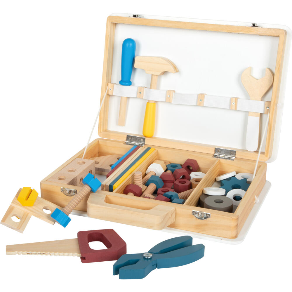 Legler Small Foot Werkzeugkoffer Workshop, Kinderwerkzeug, ab 3 Jahre, Holz, Bunt, 12556