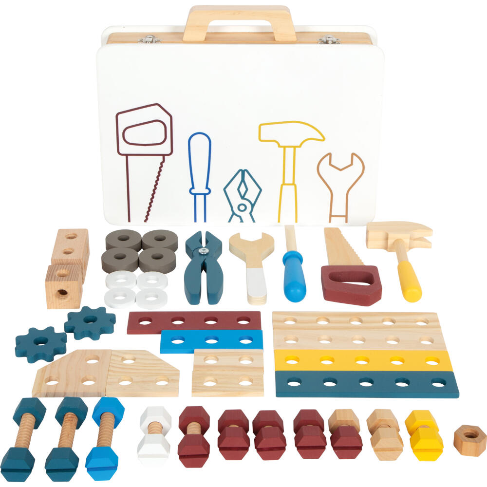 Legler Small Foot Werkzeugkoffer Workshop, Kinderwerkzeug, ab 3 Jahre, Holz, Bunt, 12556