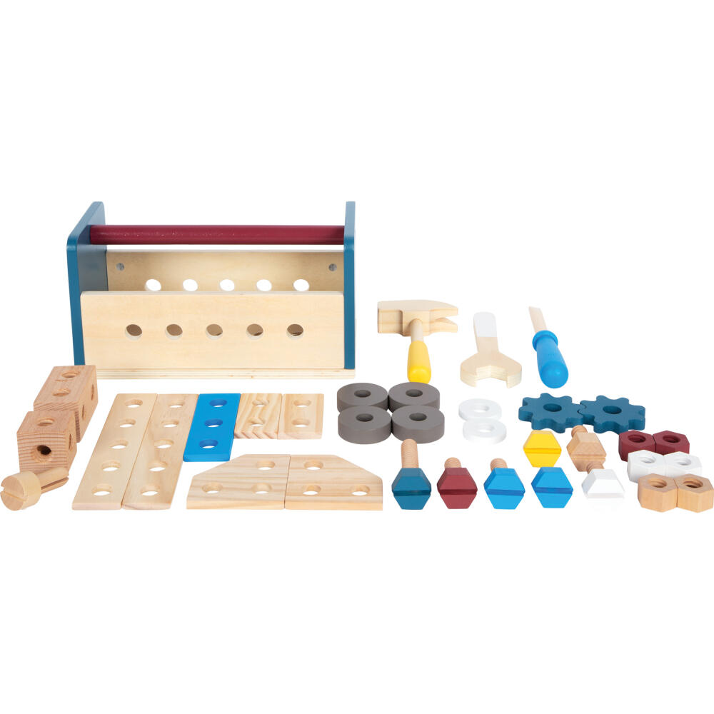 Legler Small Foot Werkzeugkasten und Werkbank Workshop, Kinderwerkbank, ab 3 Jahre, Holz, 12557