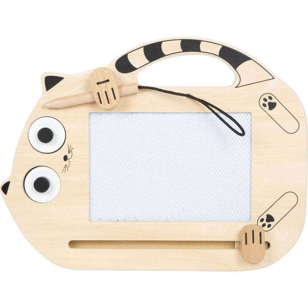 Legler Small Foot Magnetische Zaubertafel Katze, Lernspielzeug, ab 24 Monate, Holz, 12604