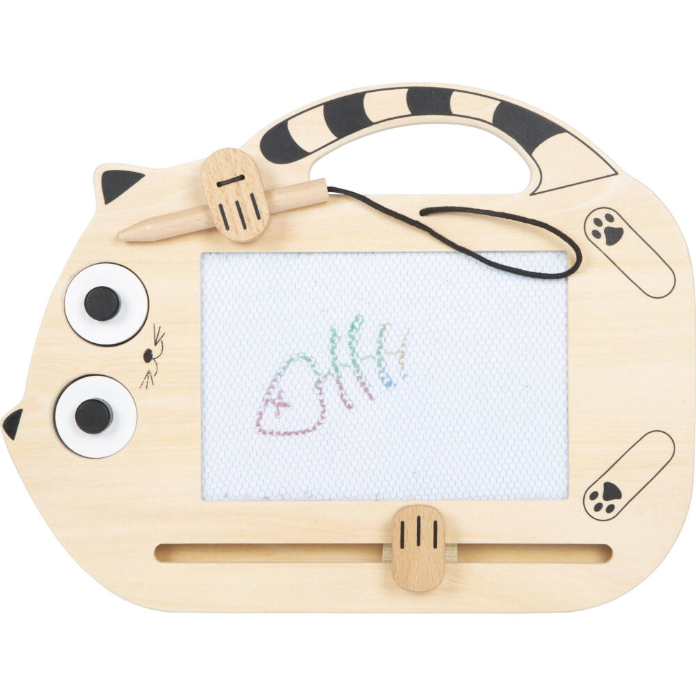 Legler Small Foot Magnetische Zaubertafel Katze, Lernspielzeug, ab 24 Monate, Holz, 12604
