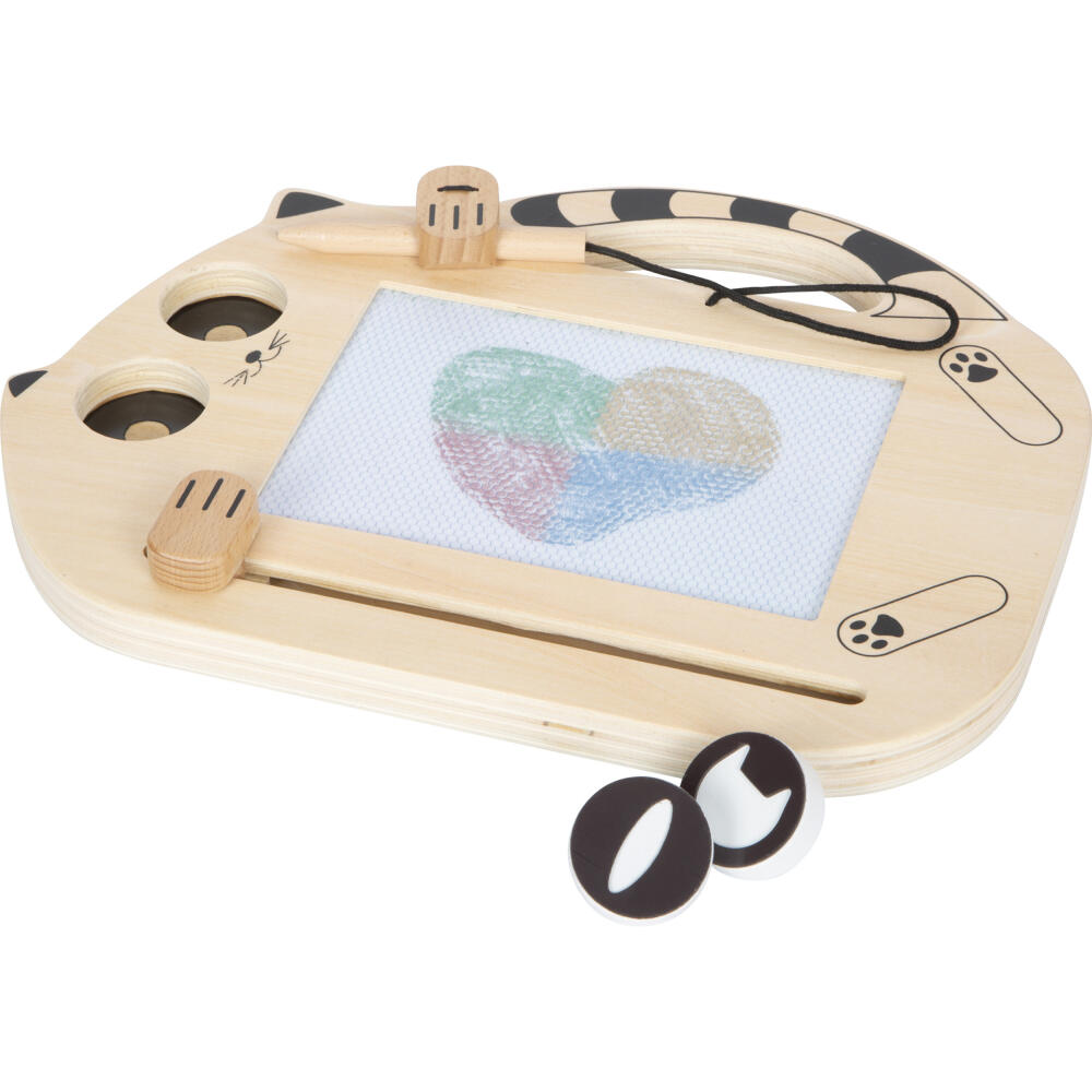 Legler Small Foot Magnetische Zaubertafel Katze, Lernspielzeug, ab 24 Monate, Holz, 12604