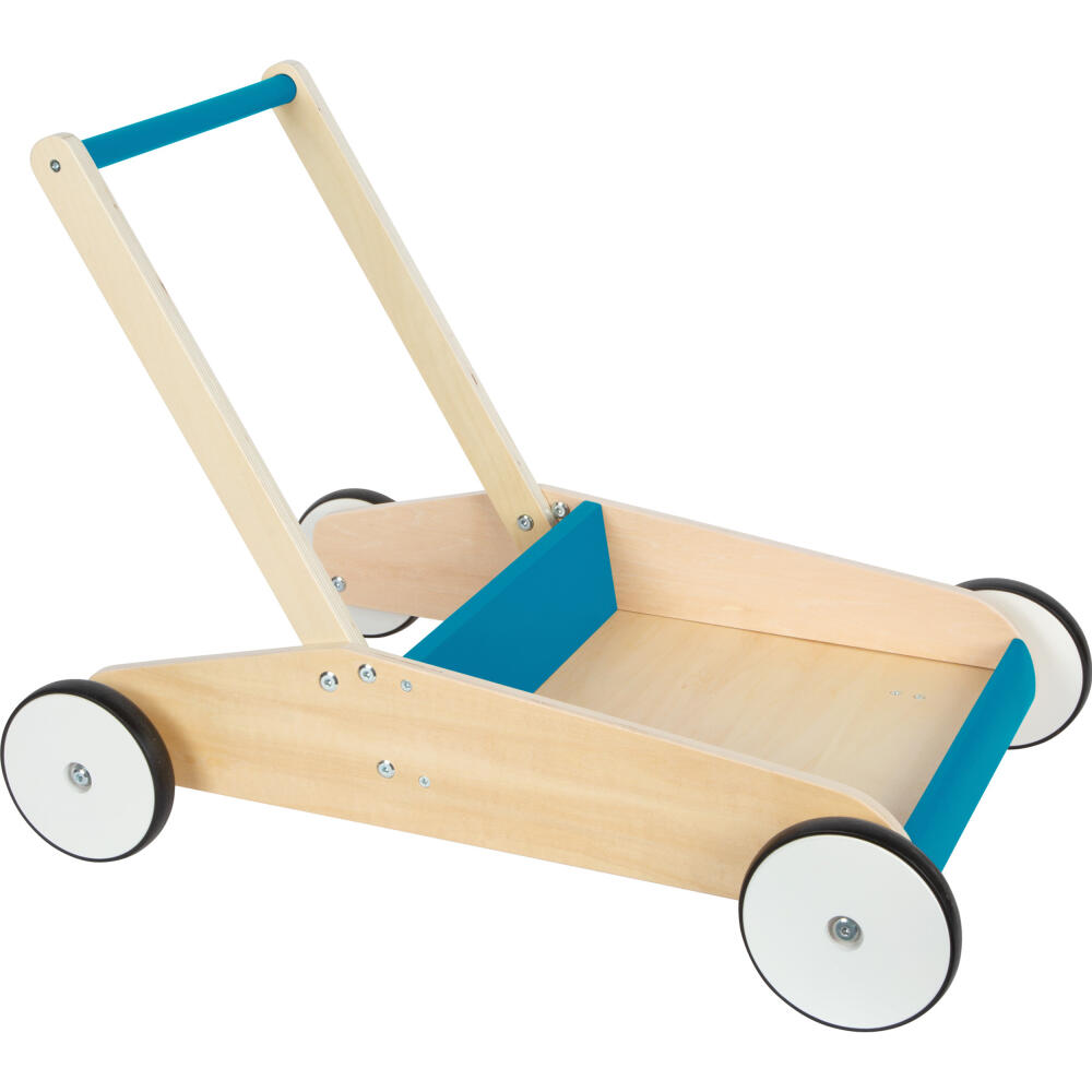Legler Small Foot Lauflernwagen Petrolblau, Lauflernhilfe, ab 12 Monate, Holz, Blau, 12611