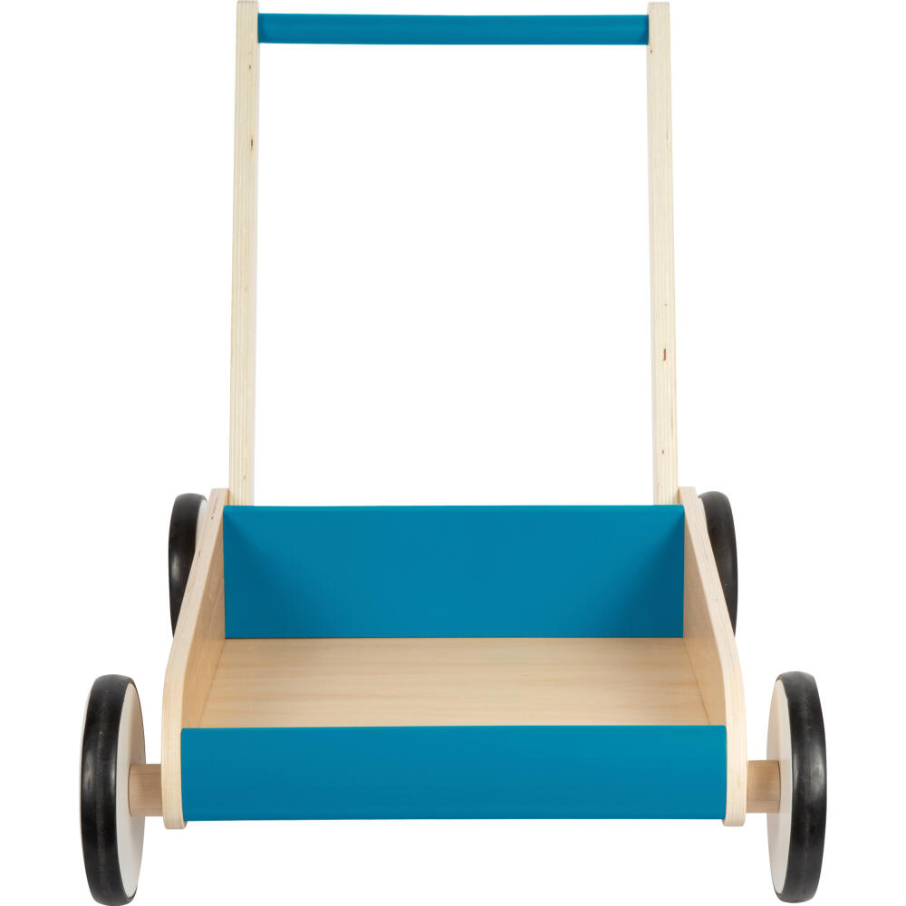 Legler Small Foot Lauflernwagen Petrolblau, Lauflernhilfe, ab 12 Monate, Holz, Blau, 12611