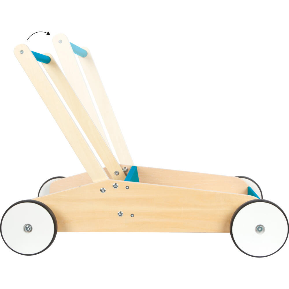 Legler Small Foot Lauflernwagen Petrolblau, Lauflernhilfe, ab 12 Monate, Holz, Blau, 12611
