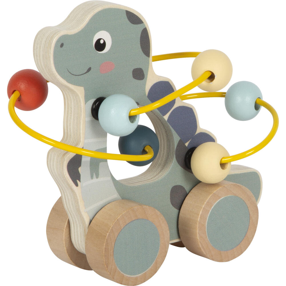 Legler Small Foot Schiebetier mit Motorikschleife Dino, Schiebespielzeug, ab 12 Monate, Holz, Bunt, 12615