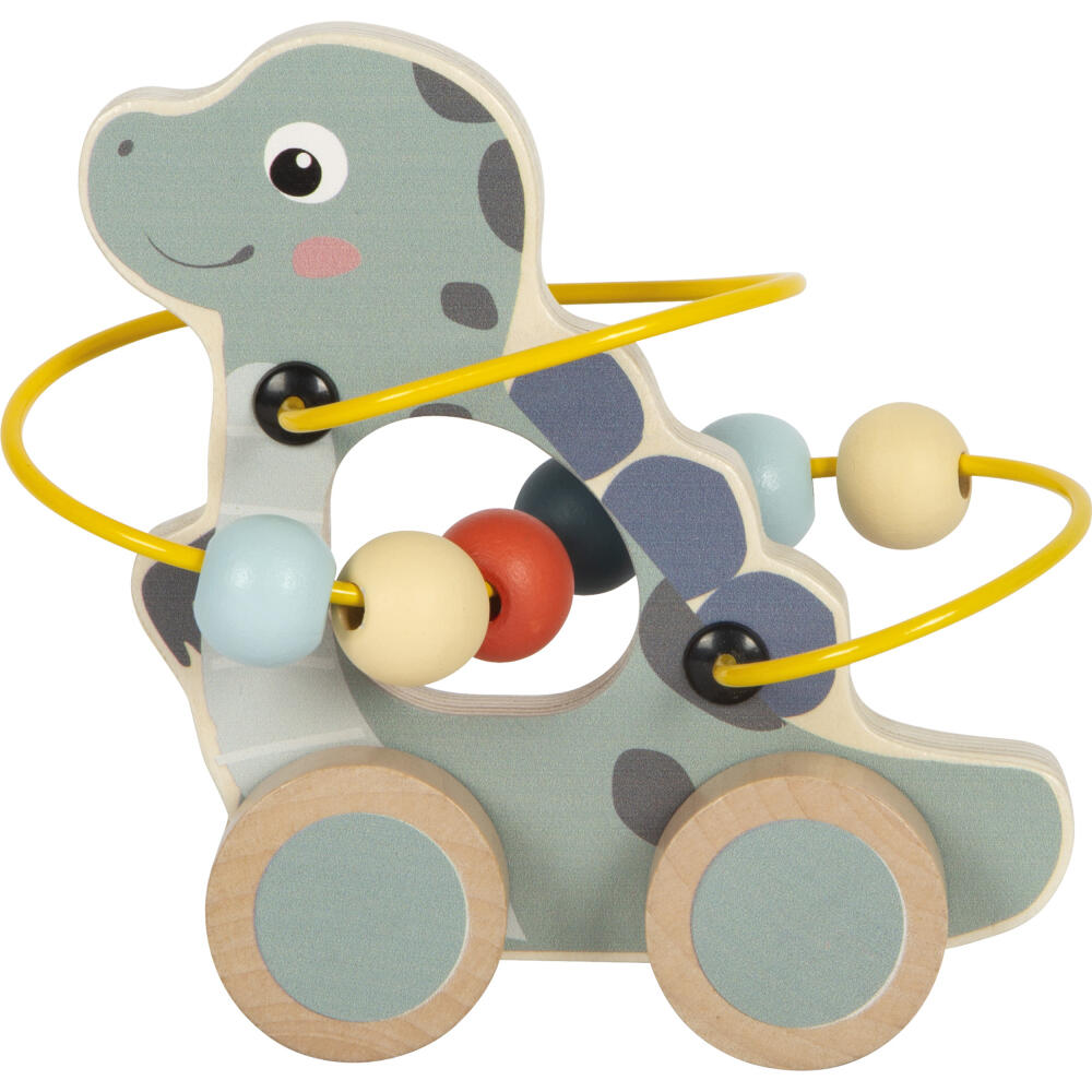 Legler Small Foot Schiebetier mit Motorikschleife Dino, Schiebespielzeug, ab 12 Monate, Holz, Bunt, 12615